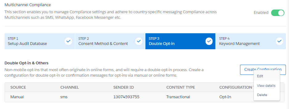 Step 3: Configure double Opt-in - SMS-Magic Salesforce Documentation