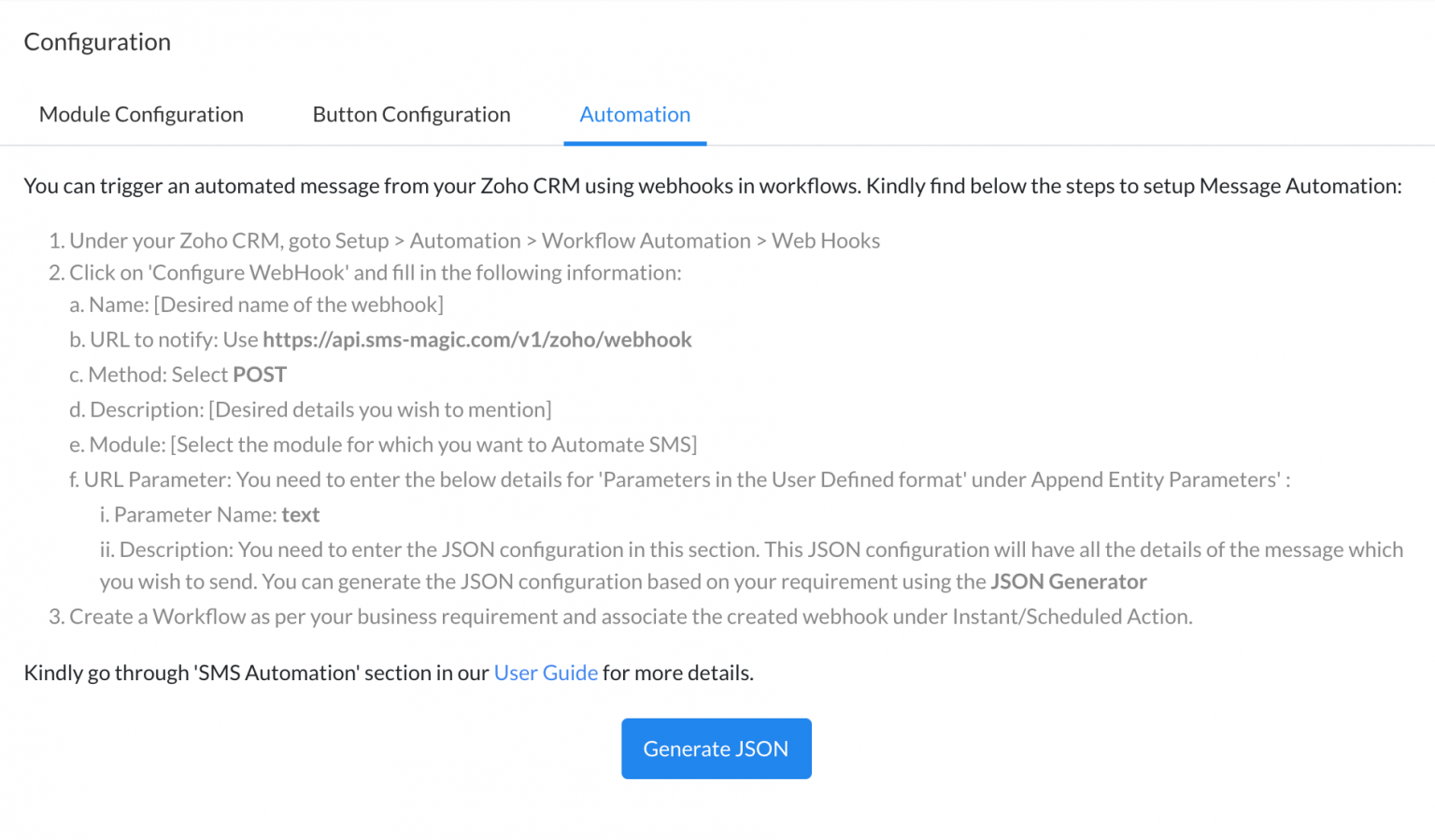 Understanding the JSON Payload Configuration for Automation - SMS-Magic ...